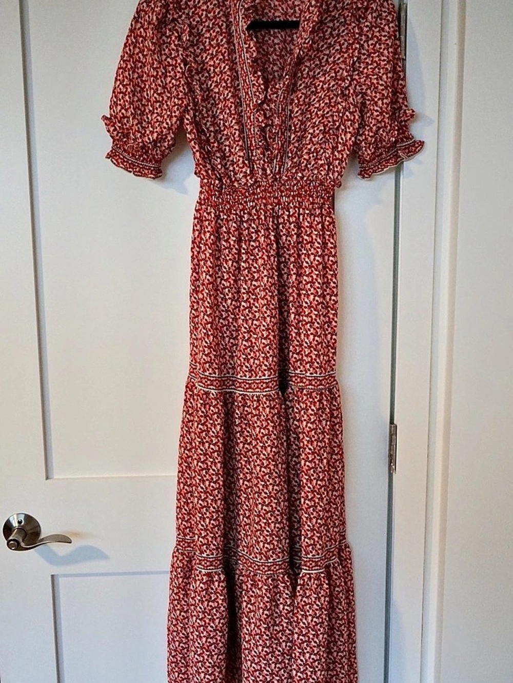 Max Studio Floral Print Maxi Dress in Red & Black Like New